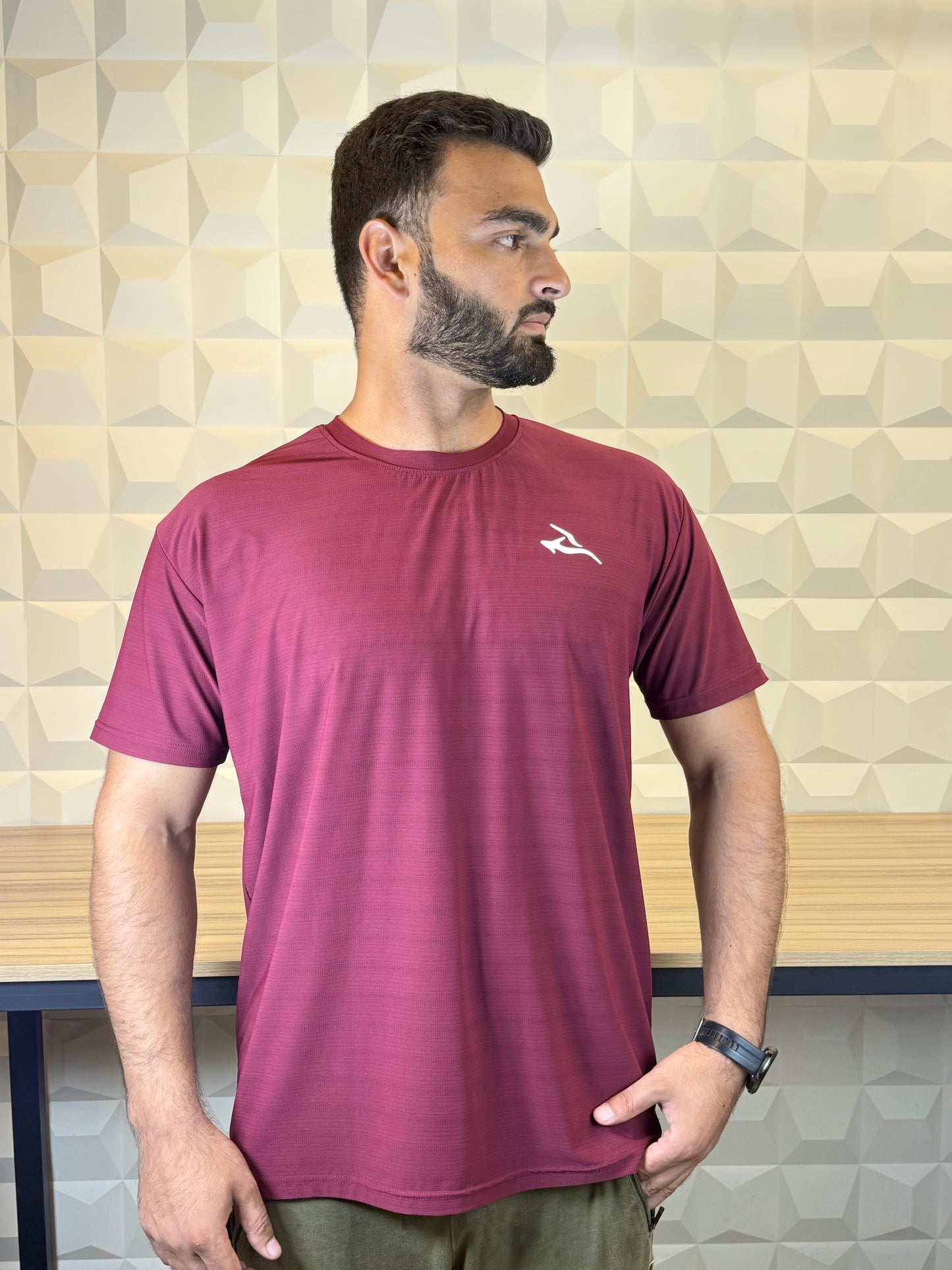 Auh Elite Dryfit imported Tee -Maroon