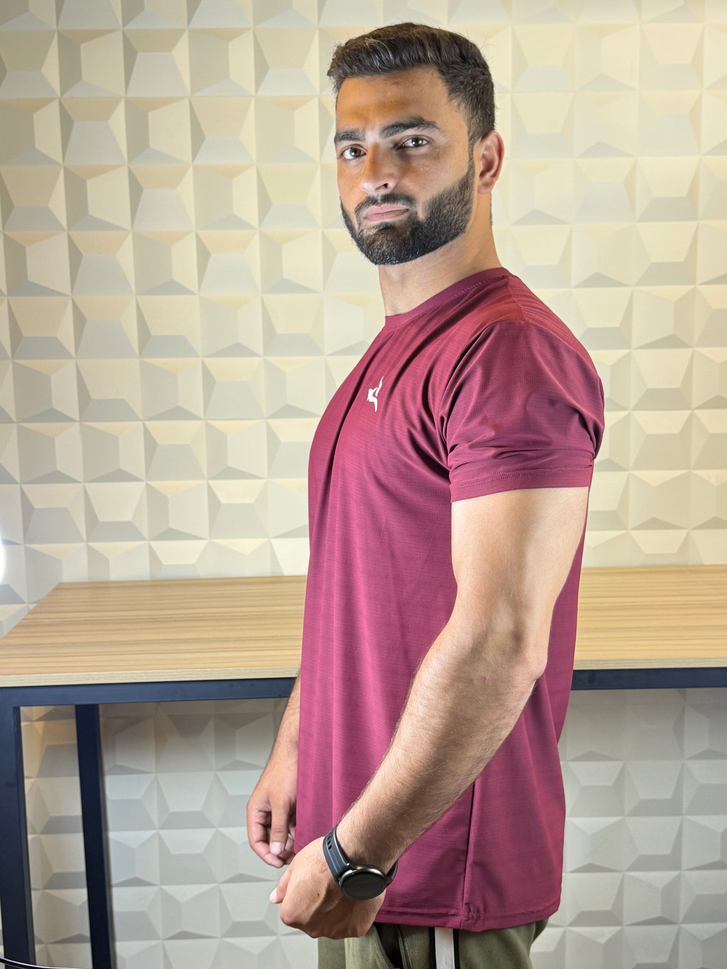 Auh Elite Dryfit imported Tee -Maroon