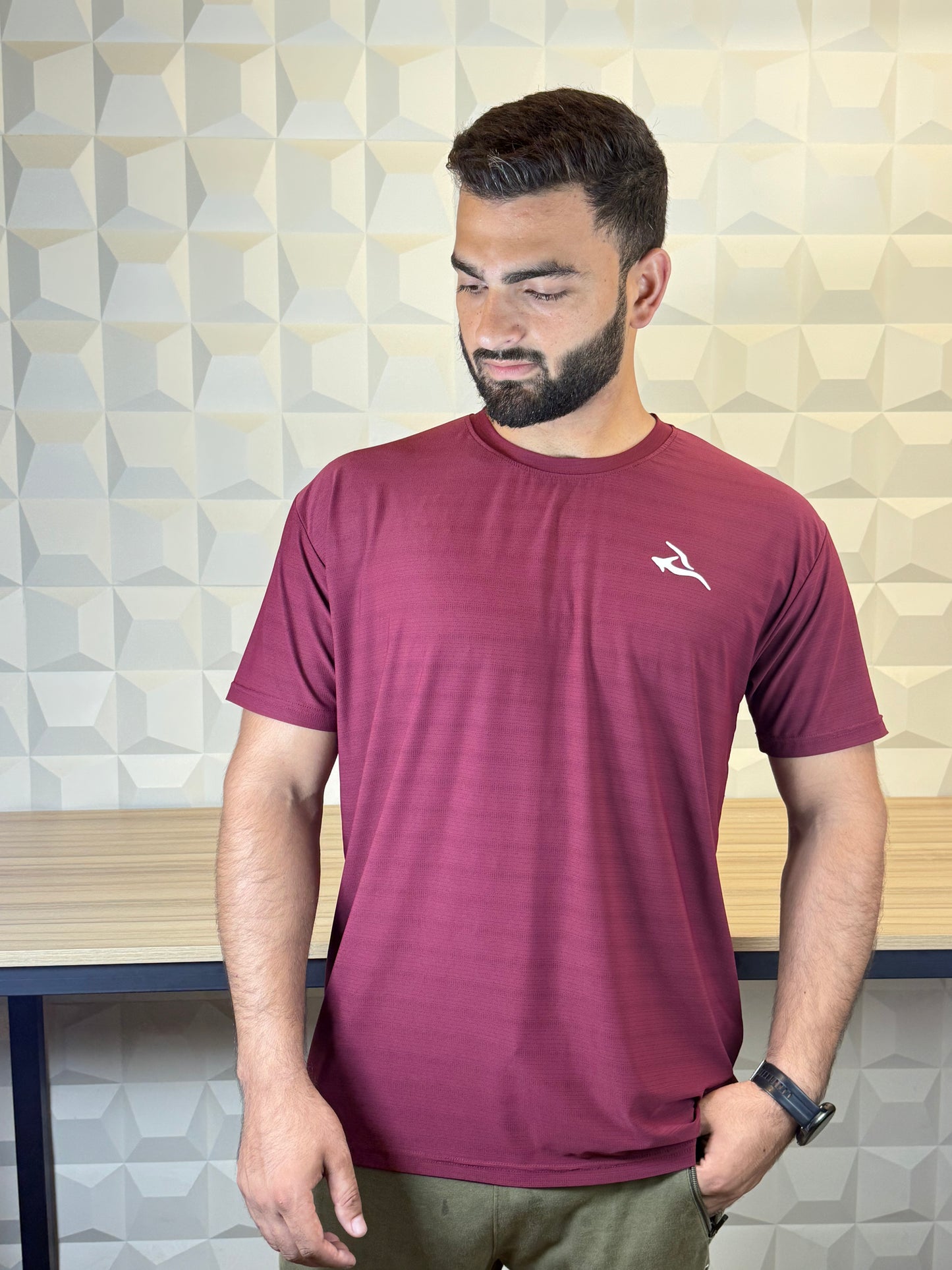 Auh Elite Dryfit imported Tee -Maroon