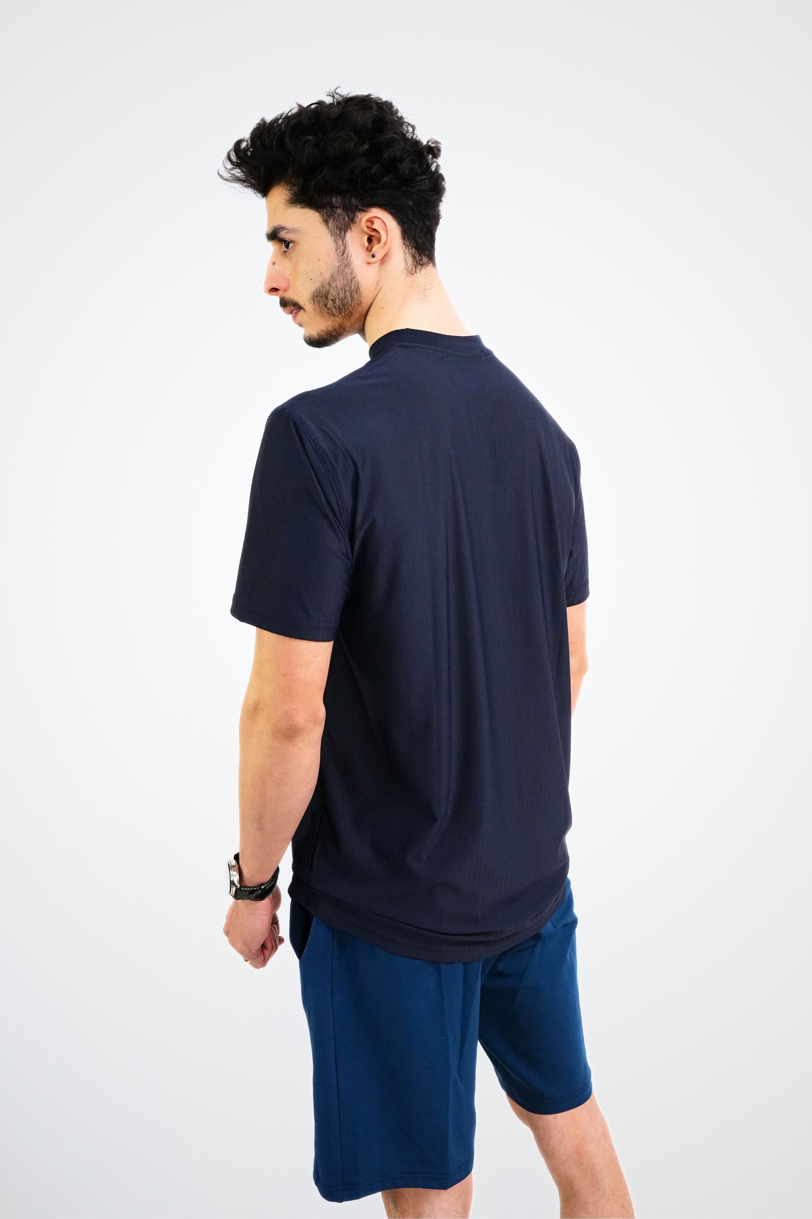 AUH Precision Mock-Neck-Blue