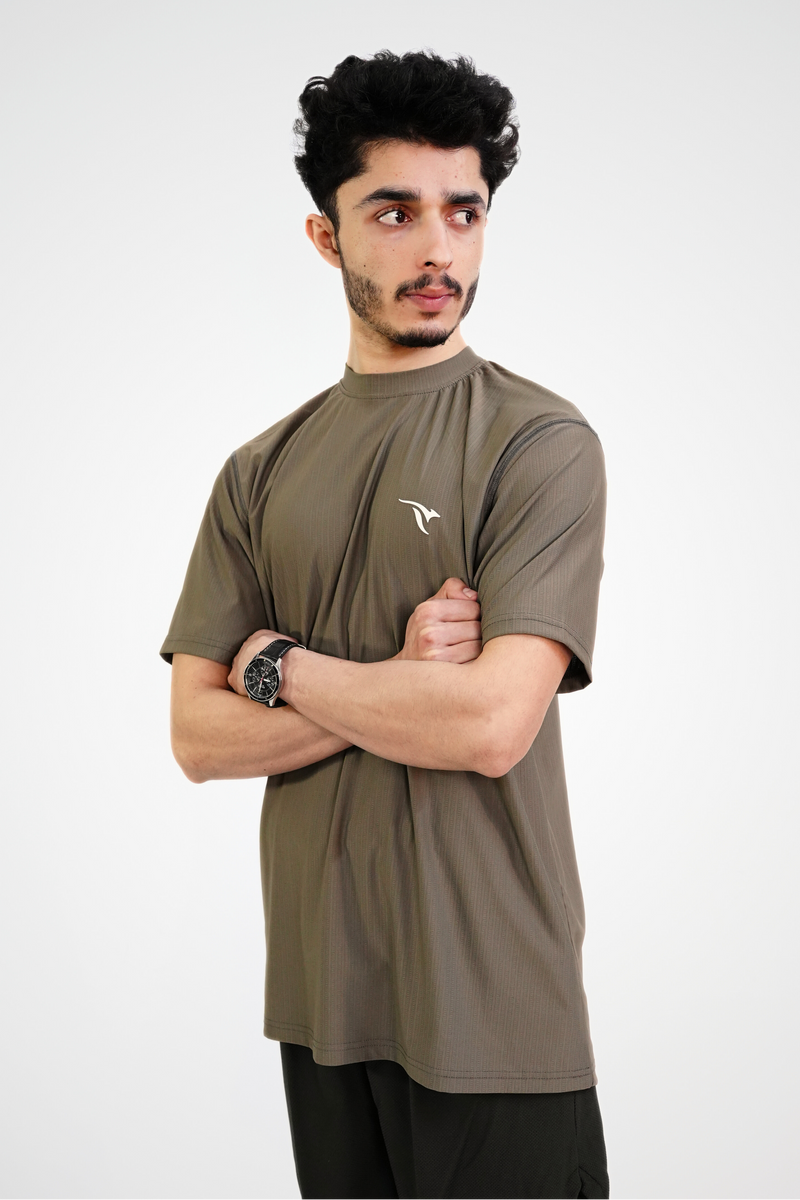 AUH Precision Mock-Neck-Brown