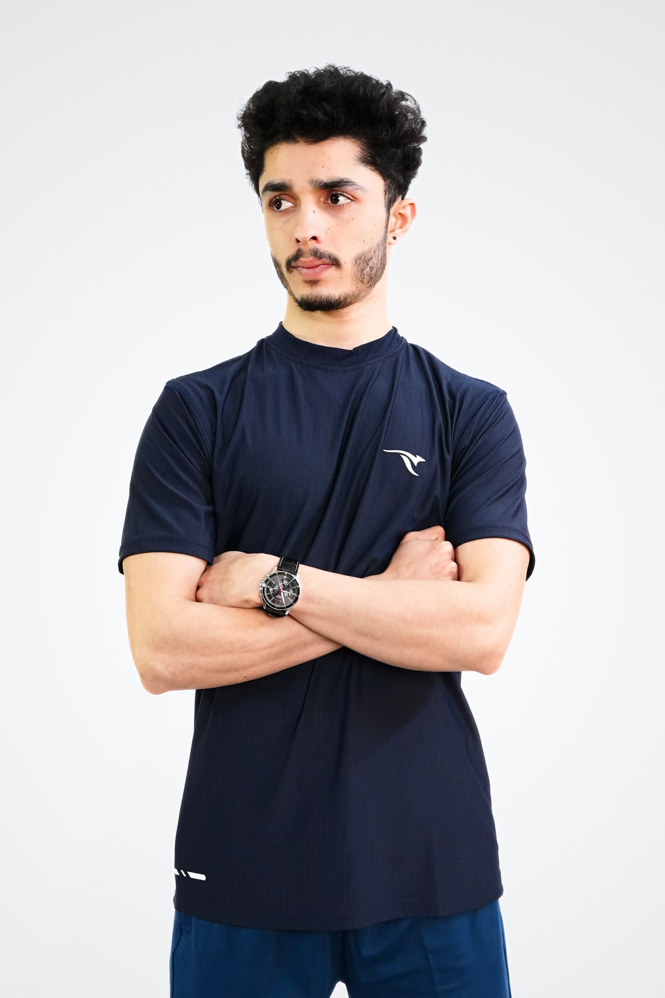 AUH Precision Mock-Neck-Blue