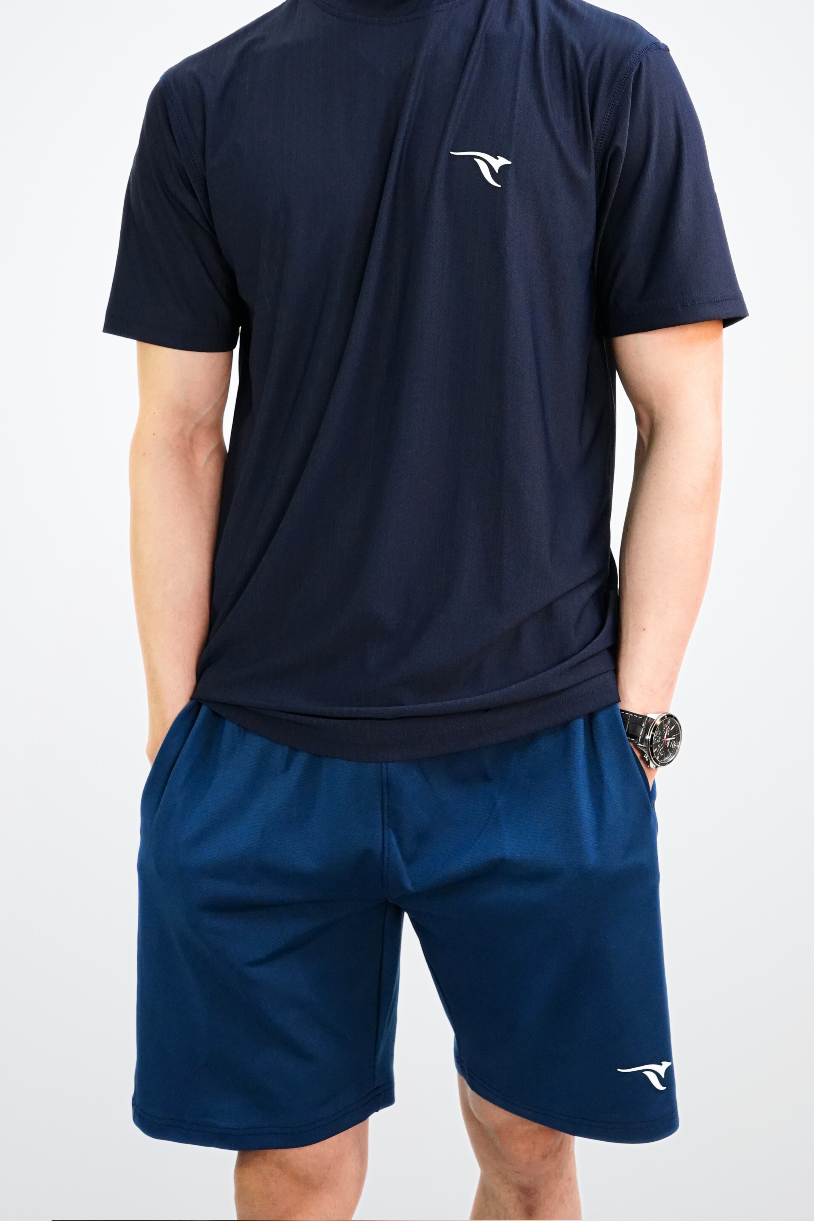 AUH Precision Mock-Neck-Blue