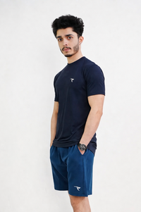 AUH Precision Mock-Neck-Blue